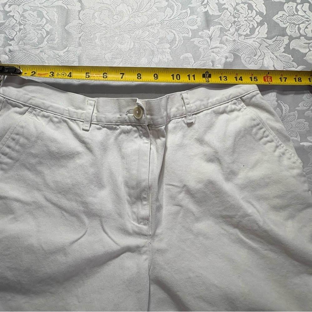 Lauren Ralph Lauren Shorts Women’s 12 White Cotton Short Chino Flat Front Cuffed - Picture 4 of 6
